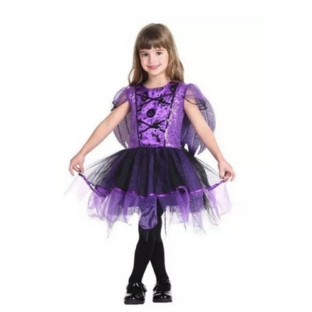New Batgirl- Vampire Halloween Girl's Beautiful Costume Dress Wings 10/12